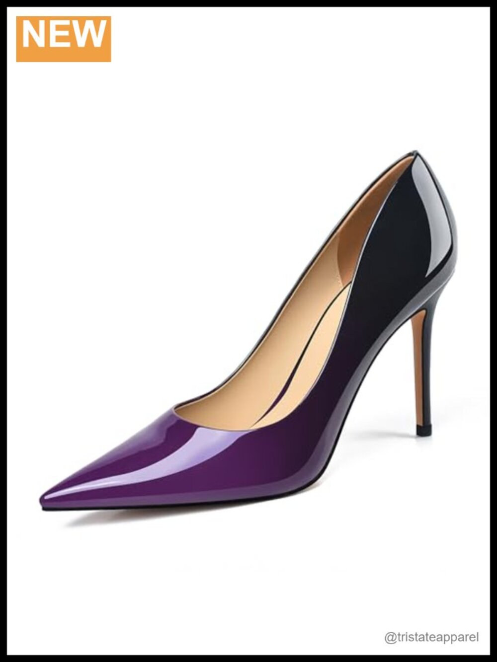 Gradient Patent Leather Stiletto Heels Pointed Toe Pumps
